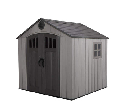 Lifetime 60310 Garden Storage Shed, 7 x 9.5 ft (213 x 289 cm), High-Density Polyethylene (HDPE), Steel-Reinforced Apex Roof, Tan