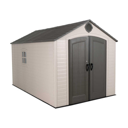 Lifetime 60310 Garden Storage Shed, 7 x 9.5 ft (213 x 289 cm), High-Density Polyethylene (HDPE), Steel-Reinforced Apex Roof, Tan