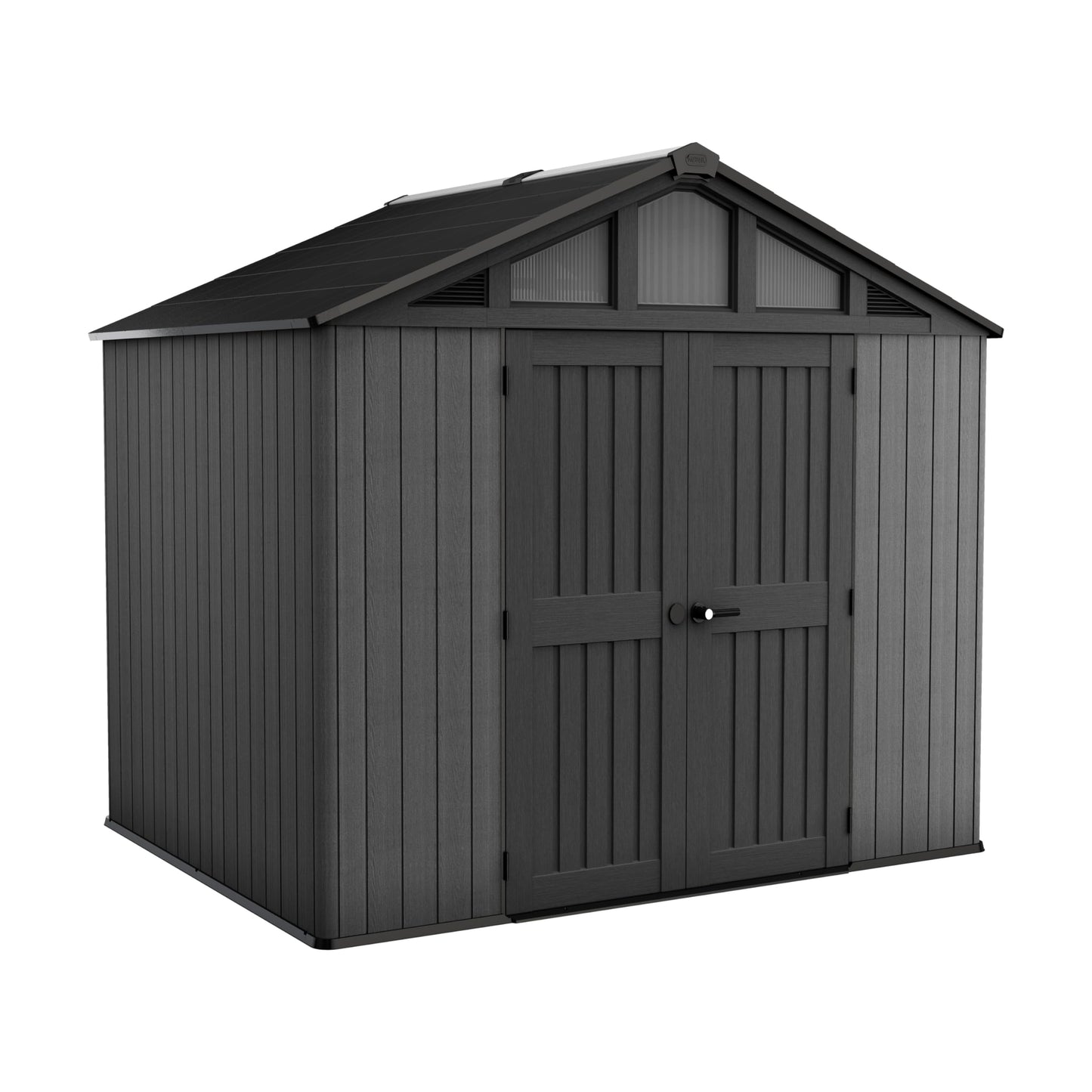 Keter Stronghold Shed 10x8ft – Brown | 18.6m³ Heavy-Duty Outdoor Storage | Steel-Reinforced Evotech Panels | Extra-Wide Doors, Skylights & Ventilation | Weatherproof & Maintenance-Free