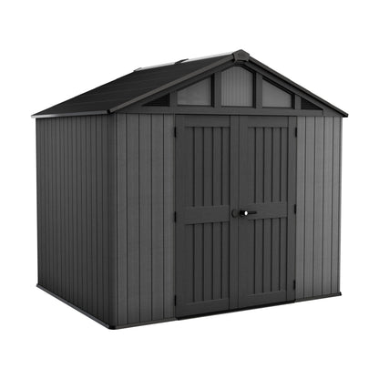 Keter Stronghold Shed 10x8ft – Brown | 18.6m³ Heavy-Duty Outdoor Storage | Steel-Reinforced Evotech Panels | Extra-Wide Doors, Skylights & Ventilation | Weatherproof & Maintenance-Free