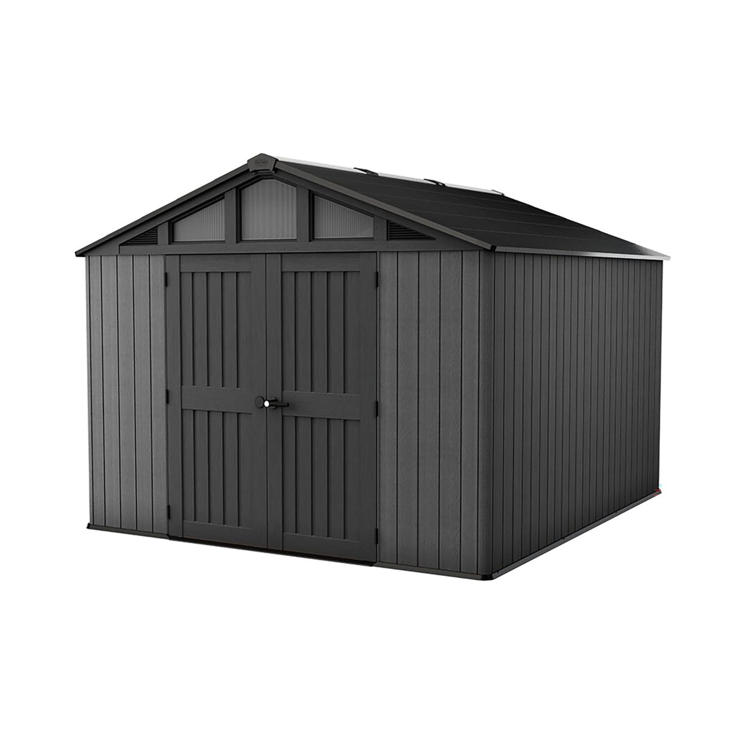 Keter Stronghold Shed 10x8ft – Brown | 18.6m³ Heavy-Duty Outdoor Storage | Steel-Reinforced Evotech Panels | Extra-Wide Doors, Skylights & Ventilation | Weatherproof & Maintenance-Free