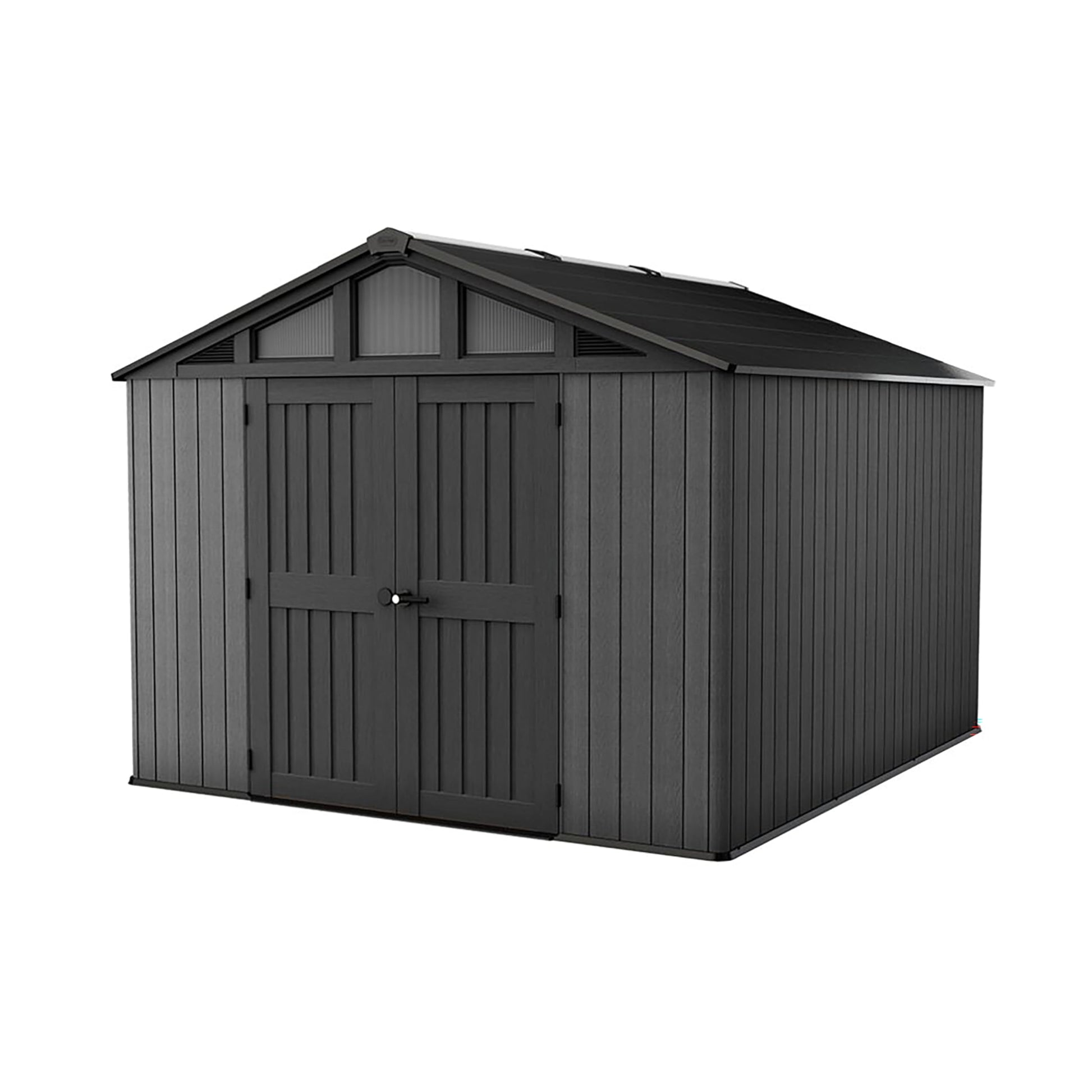 Keter Stronghold Shed 10x8ft – Brown | 18.6m³ Heavy-Duty Outdoor Storage | Steel-Reinforced Evotech Panels | Extra-Wide Doors, Skylights & Ventilation | Weatherproof & Maintenance-Free